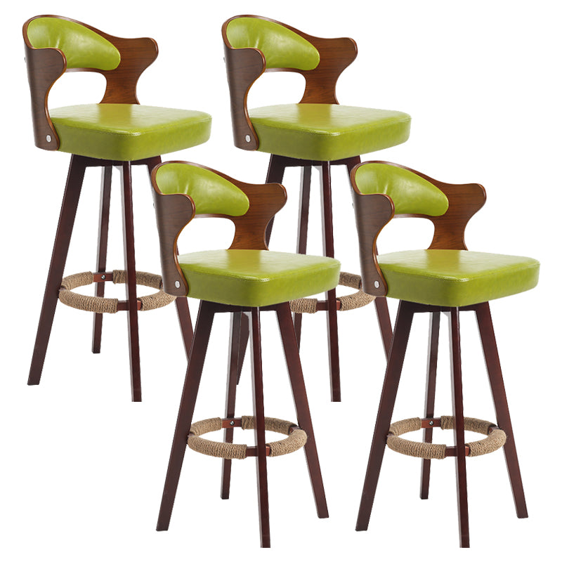 Taburete moderno sin brazos para mostrador, taburete de bar de madera para tienda de té con leche, con pedal y cojín