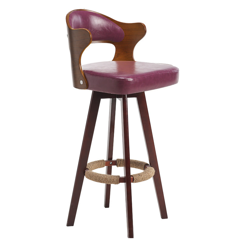 Moderner Thekenhocker ohne Armlehnen, Holz-Barhocker für den Milchteeladen mit Pedal und Kissen
