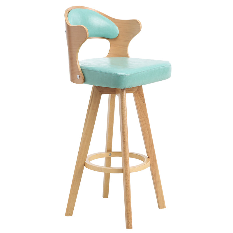 Taburete moderno sin brazos para mostrador, taburete de bar de madera para tienda de té con leche, con pedal y cojín