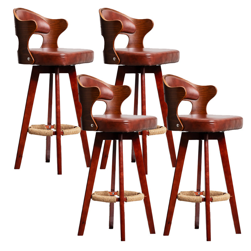 Taburete moderno sin brazos para mostrador, taburete de bar de madera para tienda de té con leche, con pedal y cojín