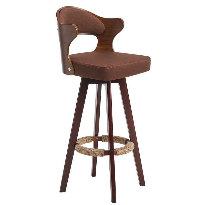 Taburete moderno sin brazos para mostrador, taburete de bar de madera para tienda de té con leche, con pedal y cojín