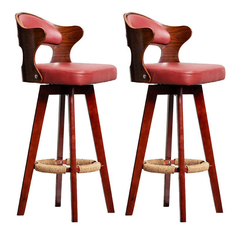 Taburete moderno sin brazos para mostrador, taburete de bar de madera para tienda de té con leche, con pedal y cojín