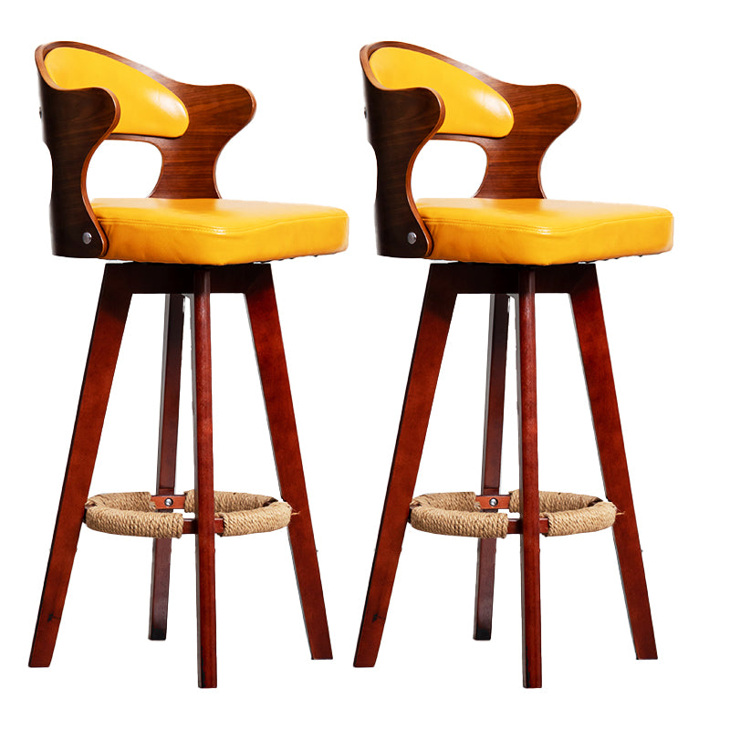 Taburete moderno sin brazos para mostrador, taburete de bar de madera para tienda de té con leche, con pedal y cojín
