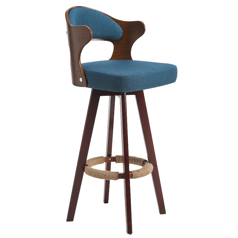 Moderner Thekenhocker ohne Armlehnen, Holz-Barhocker für den Milchteeladen mit Pedal und Kissen