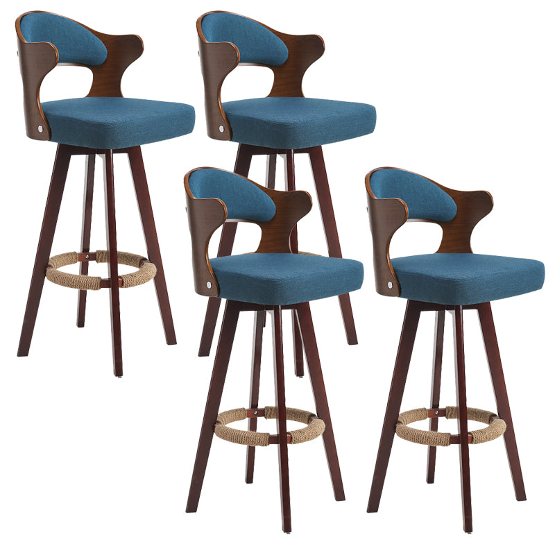 Taburete moderno sin brazos para mostrador, taburete de bar de madera para tienda de té con leche, con pedal y cojín