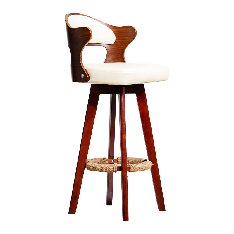 Taburete moderno sin brazos para mostrador, taburete de bar de madera para tienda de té con leche, con pedal y cojín