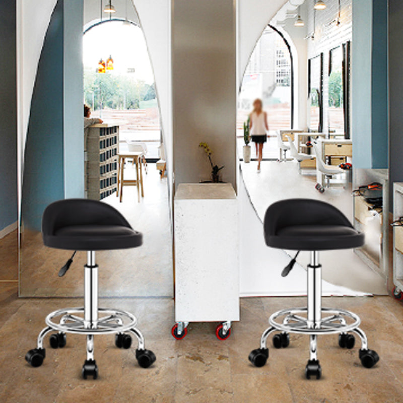 Taburete giratorio moderno y elevable, taburete de bar de acero para barbería con cojín