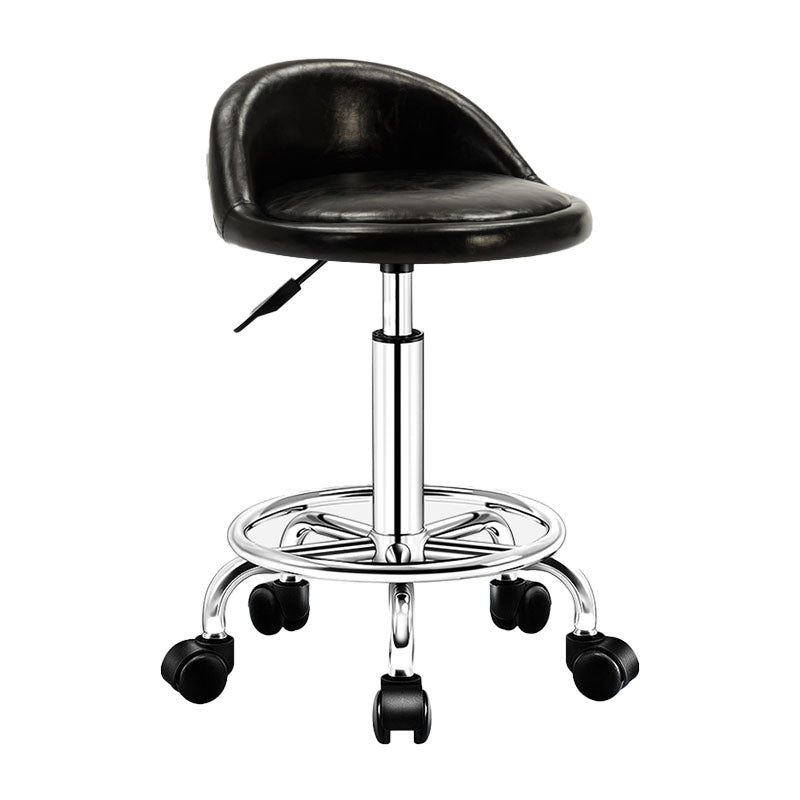 Taburete giratorio moderno y elevable, taburete de bar de acero para barbería con cojín