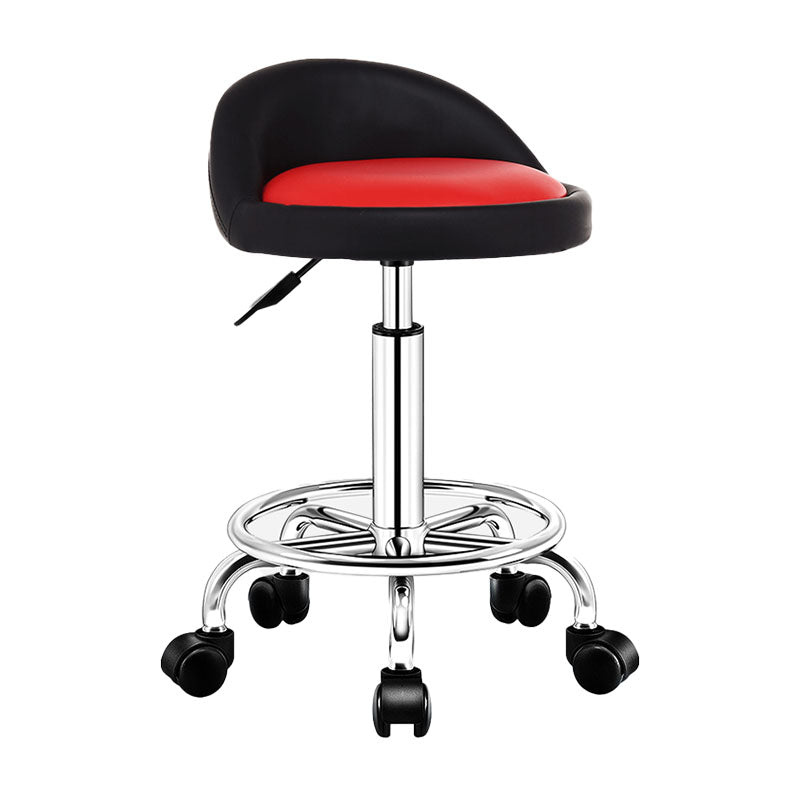 Taburete giratorio moderno y elevable, taburete de bar de acero para barbería con cojín