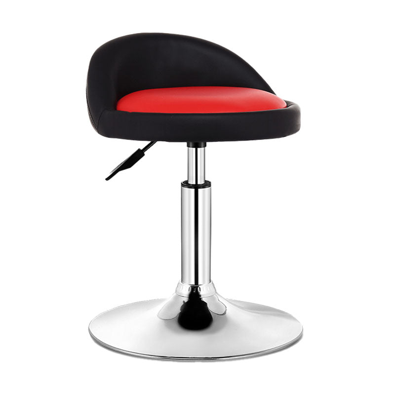 Moderner drehbarer, anhebbarer Thekenhocker, Friseur-Barhocker aus Stahl mit Kissen