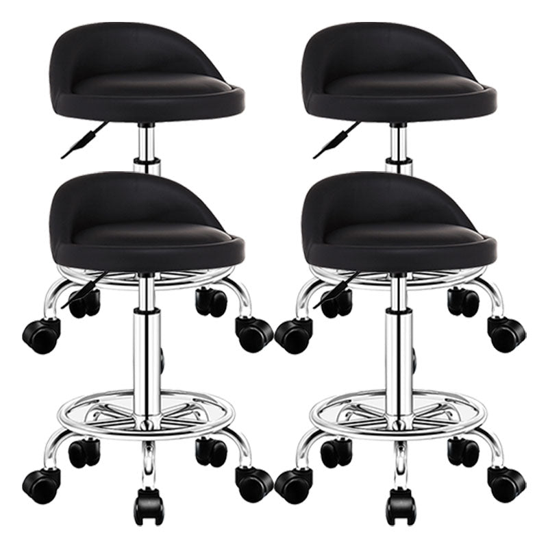 Taburete giratorio moderno y elevable, taburete de bar de acero para barbería con cojín