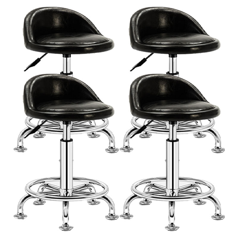 Taburete giratorio moderno y elevable, taburete de bar de acero para barbería con cojín
