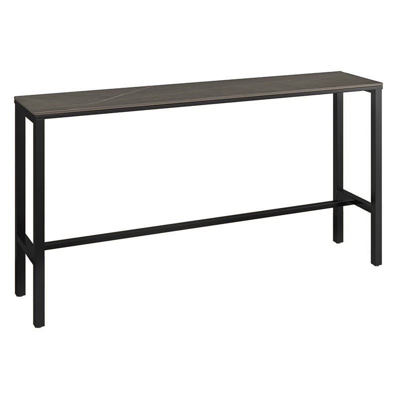 Glam Style Bar Table Metal and Marble Milk Tea Shop Bar Table with Metal Base