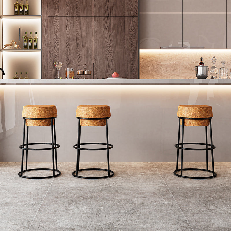 Moderno sgabello da bar per bancone senza schiena senza braccio senza braccio con sedile in legno