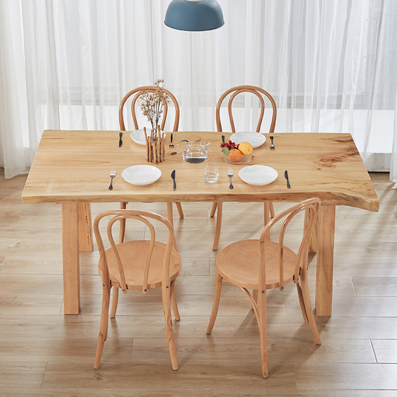 Modern 1/2/4/5 Pieces Dining Set Solid Wood Dining Table Set with Wooden Chairs