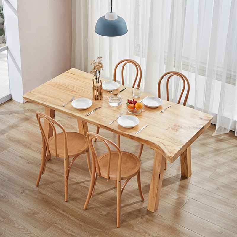 Modern 1/2/4/5 Pieces Dining Set Solid Wood Dining Table Set with Wooden Chairs