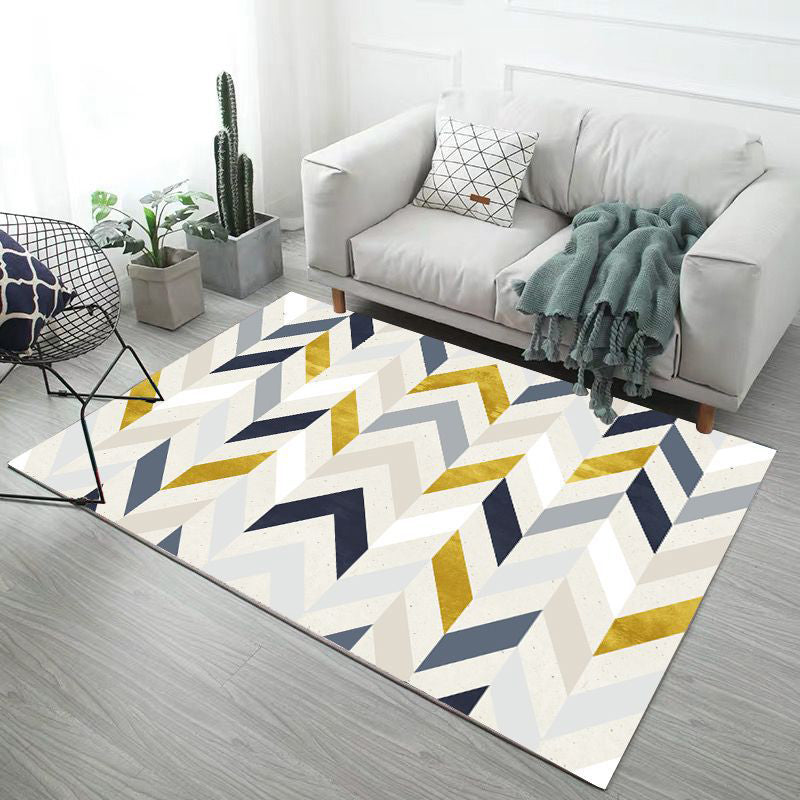 White Simple Carpet Polyester Graphic Carpet for Drawing Carpet for Living Room