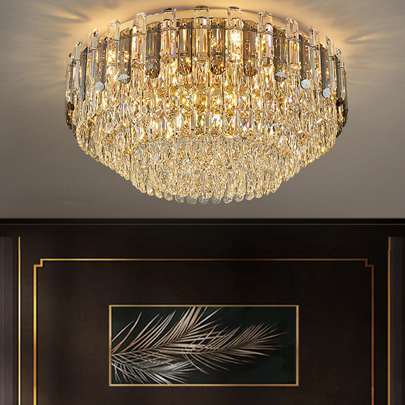Modern Flush Mount Light Fixtures Flush Ceiling Lamps with Crystal Shade for Living Room
