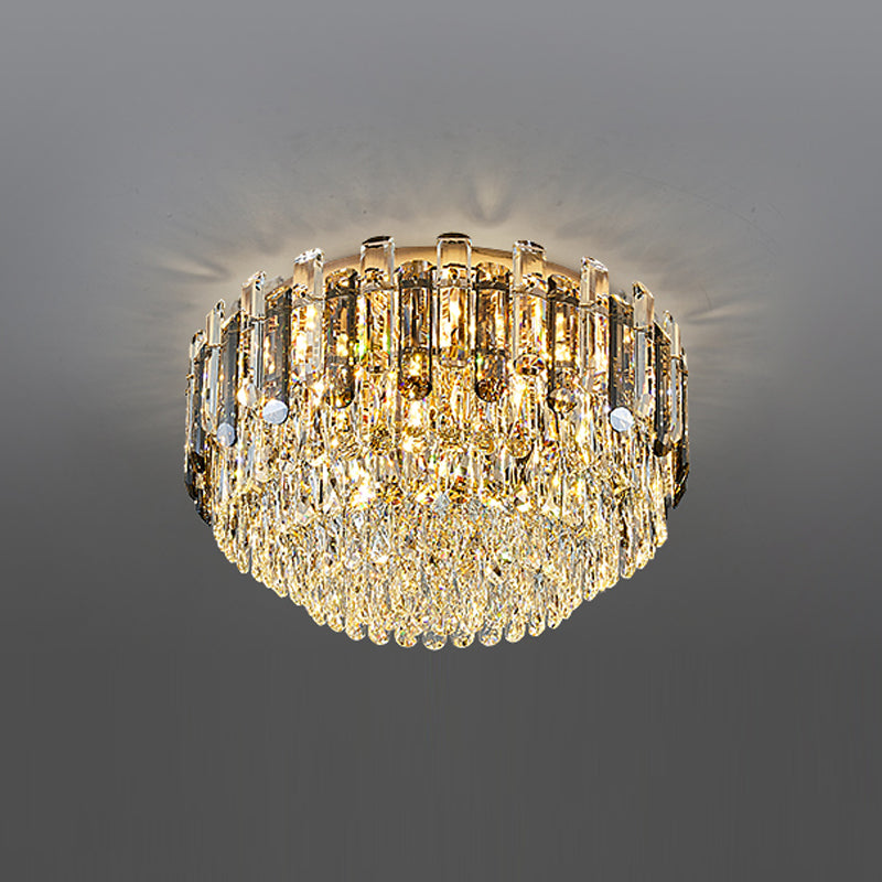 Modern Flush Mount Light Fixtures Flush Ceiling Lamps with Crystal Shade for Living Room