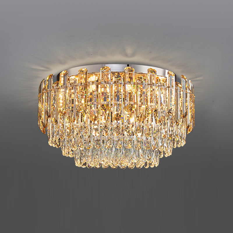 Modern Flush Mount Light Fixtures Flush Ceiling Lamps with Crystal Shade for Living Room