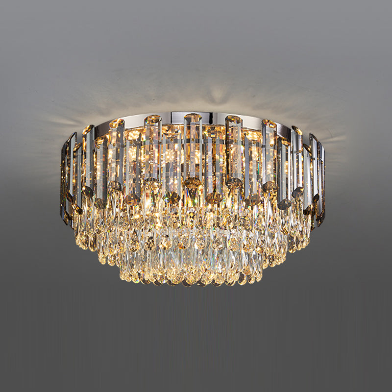 Modern Flush Mount Light Fixtures Flush Ceiling Lamps with Crystal Shade for Living Room