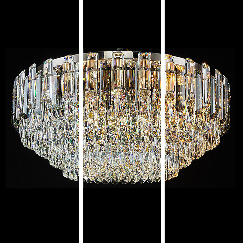 Modern Flush Mount Light Fixtures Flush Ceiling Lamps with Crystal Shade for Living Room