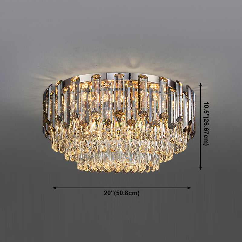 Modern Flush Mount Light Fixtures Flush Ceiling Lamps with Crystal Shade for Living Room