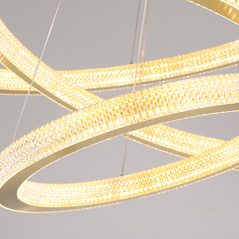 Multi -Layer -runde Schattenhänge hängender moderner Acryl -Anhänger Licht für Esszimmer