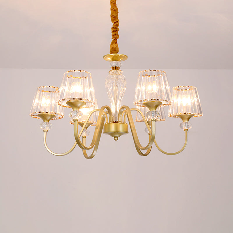 American Style Chandelier Glass Shade Ceiling Chandelier for Living Room