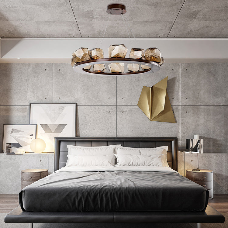 Fiduzioni di illuminazione il lampadario irregolare in vetro irregolare in stile moderno per soggiorno