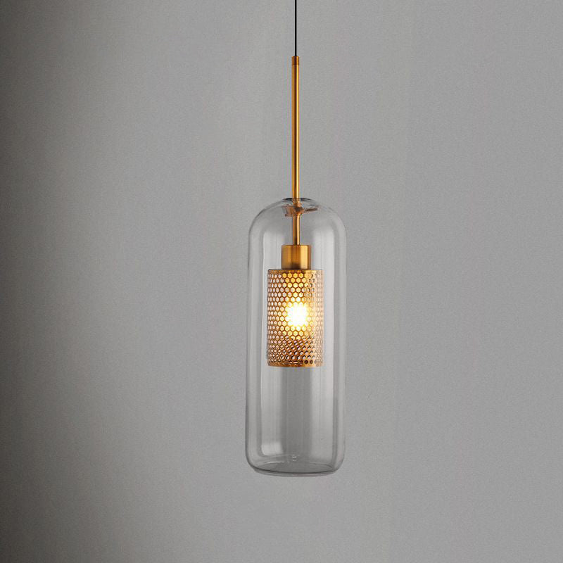 Glass Shade Hanging Light Industrial Style Pendant Lighting Ayémorrat pour le salon
