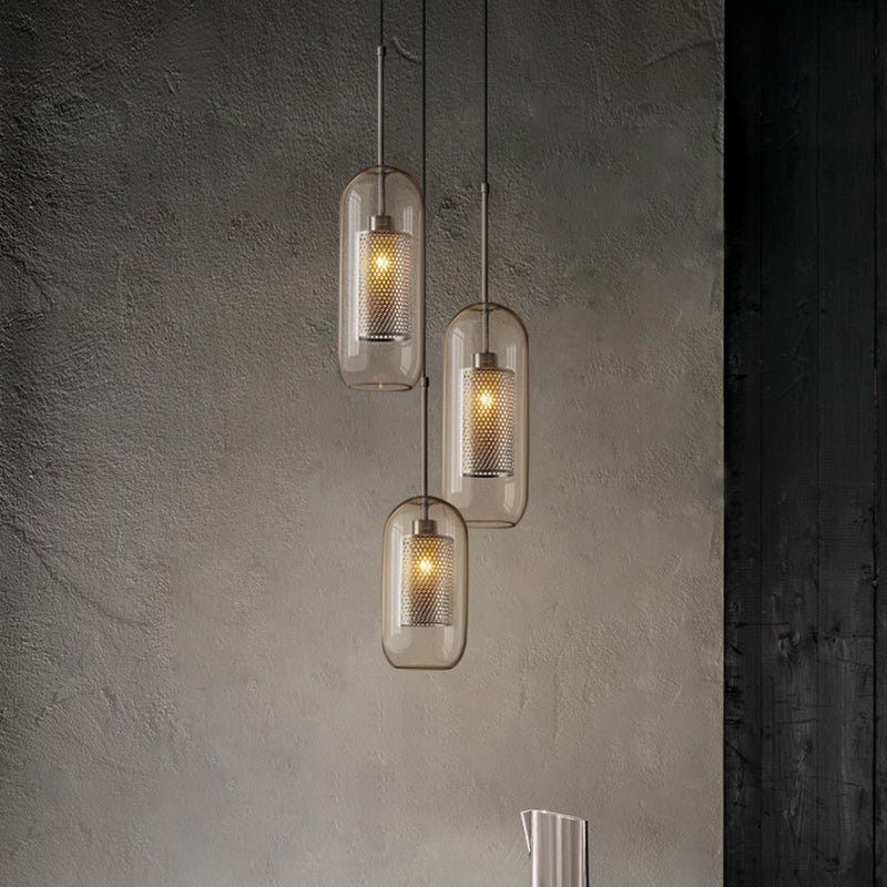 Glass Shade Hanging Light Industrial Style Pendant Lighting Ayémorrat pour le salon