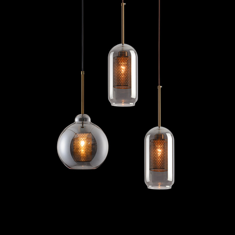 Glass Shade Hanging Light Industrial Style Pendant Lighting Ayémorrat pour le salon