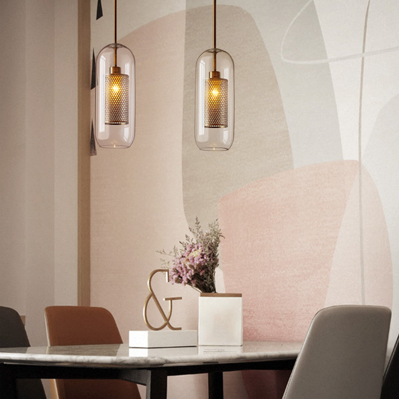 Glass Shade Hanging Light Industrial Style Pendant Lighting Ayémorrat pour le salon