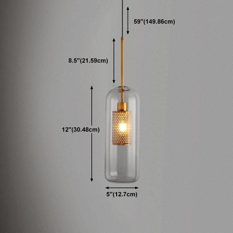 Glass Shade Hanging Light Industrial Style Pendant Lighting Ayémorrat pour le salon