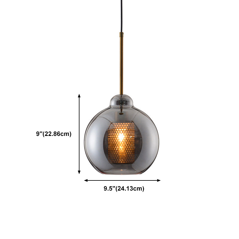 Glass Shade Hanging Light Industrial Style Pendant Lighting Ayémorrat pour le salon