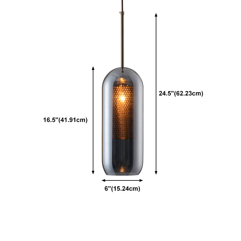 Glass Shade Hanging Light Industrial Style Pendant Lighting Ayémorrat pour le salon