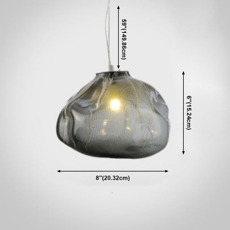 Scale a 1 luci a ciondolo illuminazione artistica a forma di nuvola lampada a goccia con tonalità di vetro