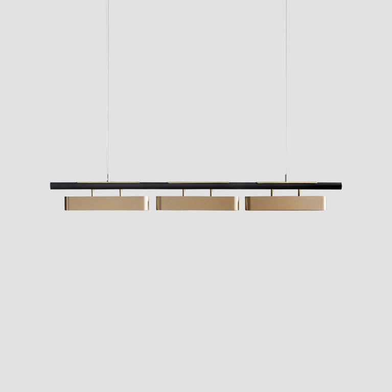 Rectangle Island Light Fixture Modern Restaurant LED Hanging Lamp with Metal Shade