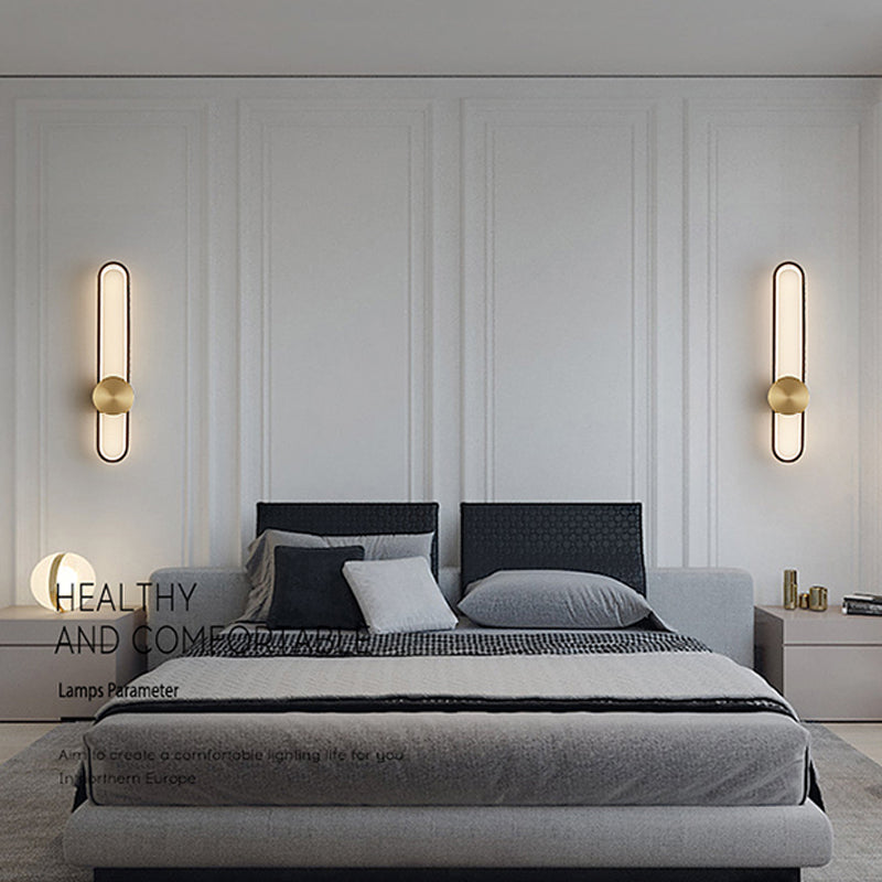 Moderne Aluminiumwandleuchte oval Form LED Wandleuchten für Wohnzimmer Schlafzimmer