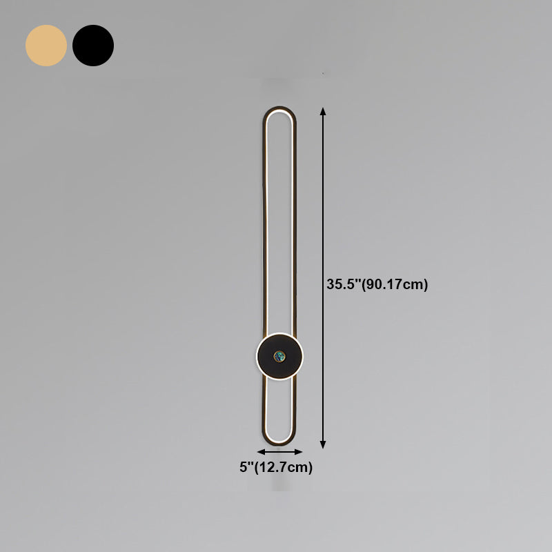 Moderne Aluminiumwandleuchte oval Form LED Wandleuchten für Wohnzimmer Schlafzimmer