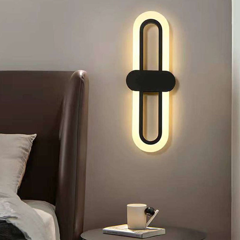 Nordische Metallwandleuchte ovale Form 16 "hohe LED -Wandleuchten für Schlafzimmer