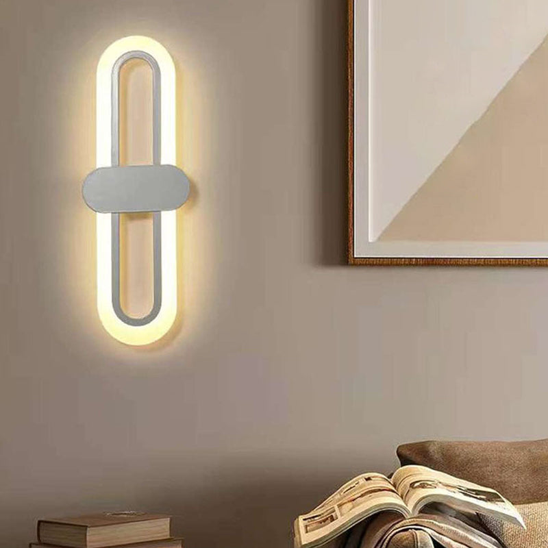 Nordische Metallwandleuchte ovale Form 16 "hohe LED -Wandleuchten für Schlafzimmer