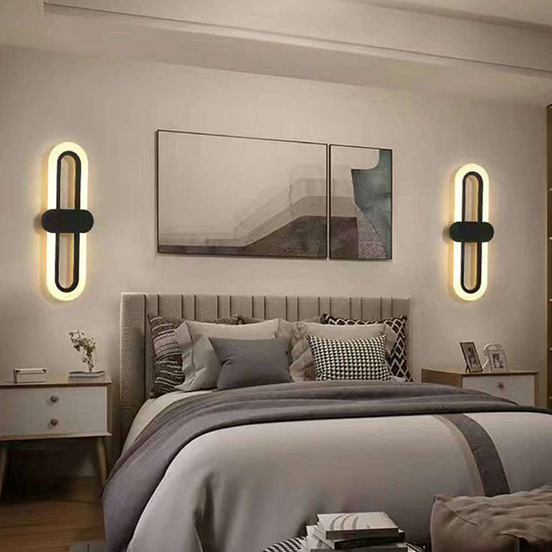 Nordische Metallwandleuchte ovale Form 16 "hohe LED -Wandleuchten für Schlafzimmer