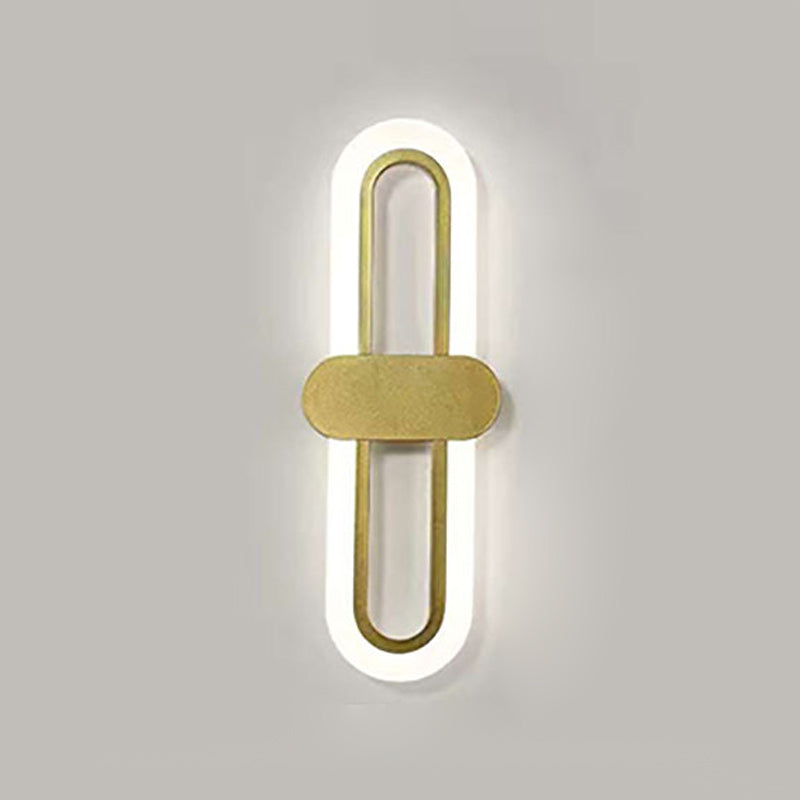 Nordische Metallwandleuchte ovale Form 16 "hohe LED -Wandleuchten für Schlafzimmer