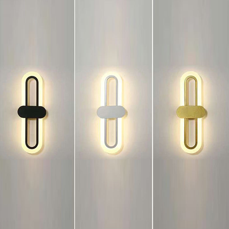 Nordische Metallwandleuchte ovale Form 16 "hohe LED -Wandleuchten für Schlafzimmer