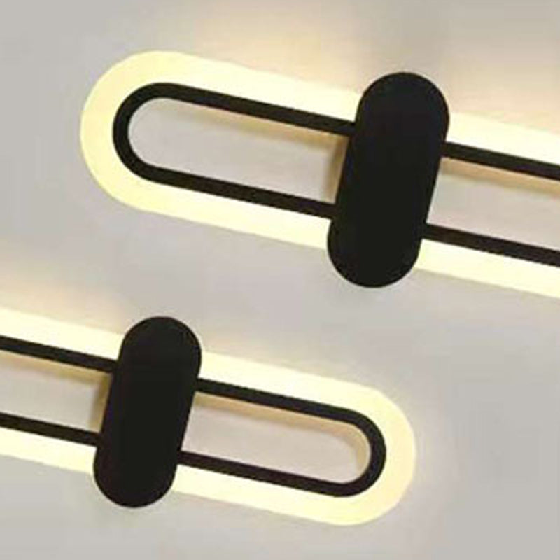 Nordische Metallwandleuchte ovale Form 16 "hohe LED -Wandleuchten für Schlafzimmer