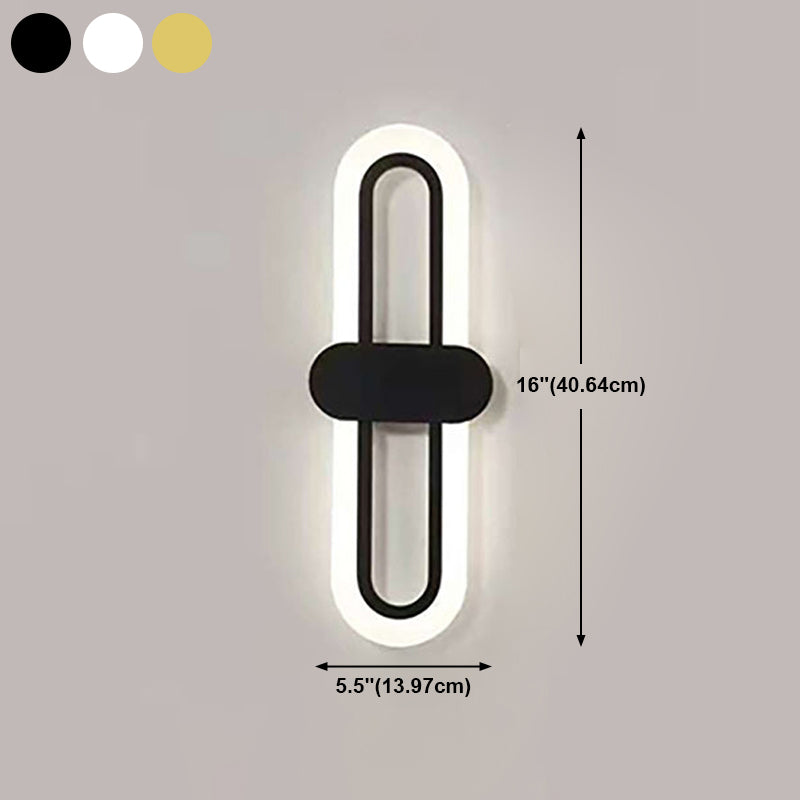 Nordische Metallwandleuchte ovale Form 16 "hohe LED -Wandleuchten für Schlafzimmer