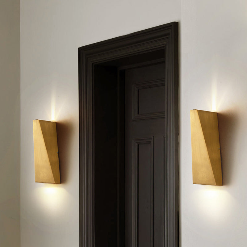Stile moderno in alluminio Luce a parete geometrica Pronzo a parete a LED per camera da letto