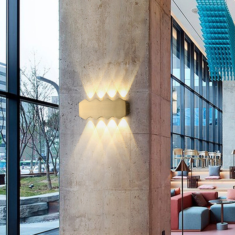 Stile moderno in alluminio Luce a parete geometrica Pronzo a parete a LED per camera da letto